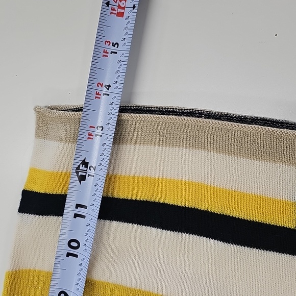 90s 2000s Anne Klein Cardigan, Yellow Black White Color Blocks, Size Small, NEW - Picture 9 of 11